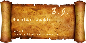 Berhidai Joakim névjegykártya
